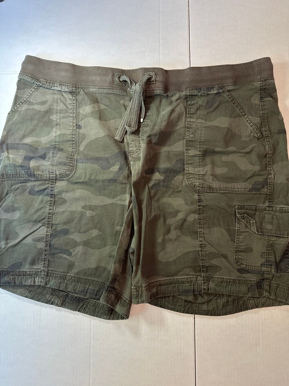 Terra & Sky Green Camo Utility Shorts Size 22W Camouflage